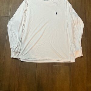 Polo by Ralph Lauren Soft Light Pink Long-Sleeve Tee with Embroidered Pony